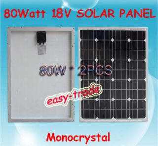 160w(2*80w) 18V Monocrystal Solar Panel   160watt(2*80wa​tt), free 