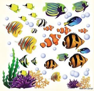CC Sea World Tropical Fish & Coral Reef Kids Room Wall Art Sticker 