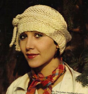 1940s Style Womans Aran Type Turban Hat Vintage KNITTING PATTERN