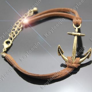   Vintage Copper Anchor Nautical Sailor Bracelet Bangle Biker Punk