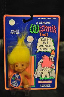 new old stock wishnik uneeda troll with yellow hair time