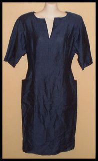 ungaro 100 % flax linen sheath dress 38 4 made in italy
