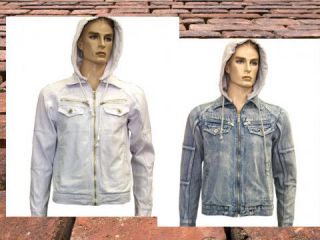 Denim Jackets, White with detachable Hoodie. long sleeve. LATEST NEW