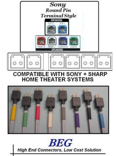 COLOR CODED AFTERMARKET SAMSUNG SONY 5mm SPEAKER CONNECTORS / ROUND 