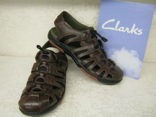 Clarks Unstructured Un Dock Ebony Brown Leather Casual Closed Toe 