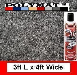 3ft x 4ft +1 313 Glue Charcoal Polymat S25 Car DJ SPEAKER BOX TRUNK 