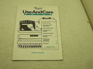 whirlpool upright freezer use and care guide 