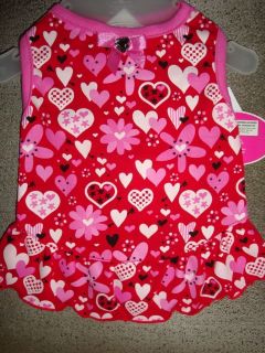 GLAMOUR to the BONE HEARTS & FLOWERS Valentines Day PUPPY DRESS Xsm