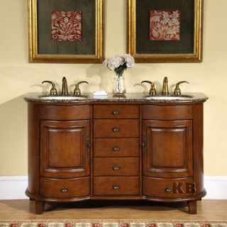 Newly listed 59 Double Sink Bathroom Vanity Cabinet Granite Stone Top 