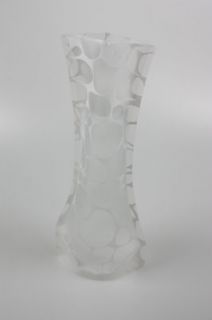 M006 04 POP UP Plastic Vase   Clear/White Bubble Design   SINGLE VASE