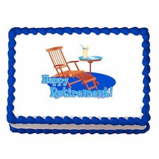 Happy Retirement ~ Edible Image Icing Cake, CupcakeTopper ~ LOOK