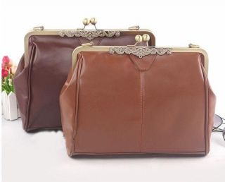 Brown Color Europe Retro Vintage Ladies Shoulder Purse Handbag Totes 