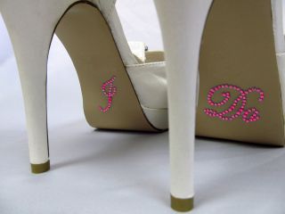 Hot Pink Crystal I DO Shoe Stickers for Bridal Shoes Rhinestone 