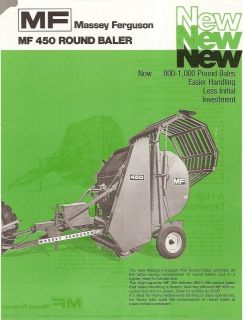 Farm Equipment Brochure   Massey Ferguson   MF 450   Round Baler 