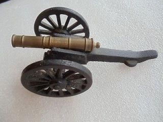 vintage 4 1 2 brass cast iron souvenir cannon c8