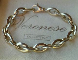  Veronese 18k Yellow gold vermeil sterling silver 925 thick link 