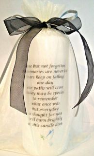 ABSENCE MEMORIAL MEMORY REMEMBERANCE CANDLE PERSONALISED FREE POST 