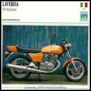 motorcycle card 1979 laverda 500 bicylindre twin 6 spd time
