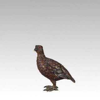 Genuine antique Vienna Bronze study of a Red Grouse by Franz Bergman