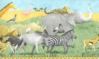 safari cute animals discontinued wallpaper border 51098 
