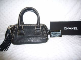 chanel handbag black caviar leather satchel bag
