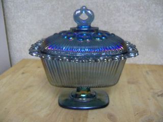 carnival glass candy dish blue in Contemporary (1940 Now)