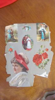 Vintage Victorian Antique Scrap/Diecut Die Cuts/14 Pieces Beauties 