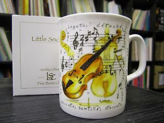violin bone china mug little snoring musicians gift  12 86 