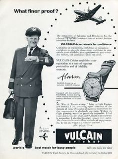 1956 Vulcain Watch Company Vulcain Cricket Vintage 1956 Swiss Ad 
