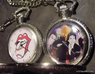   NEW ROLLING STONES POCKET WATCH KEITH RICHARDS Mick Jagger tongue new