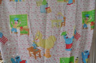 SESAME STREET School FITTED BED SHEET 1980s Jim Hensons Muppets