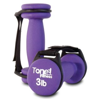 Tone Fitness 3 pound Dumbbell Weight Set   2 3lb Dumbells