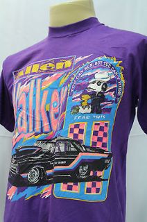 Vintage Snoopy Allen Walker Racing Fruit Of The Loom Purple T Shirt 
