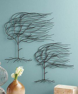 New 2 Piece Whispering Willow Trees Metal Wall Art Room Decor