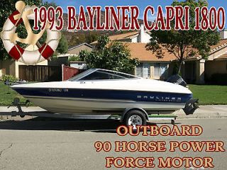 Newly listed 1993 Bayliner Capri 1800 18’ foot Open Bow Ski Fish 