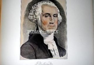   AND IVES LITHOGRAPH COPYRIGHT 1952 GEORGE WASHINGTON 12X15 NICE