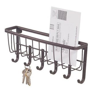 wall mount mail key rack letter holder organizer w 6 hooks home office 