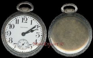 waltham railroad pocket watch crescent 21 jewels l k time