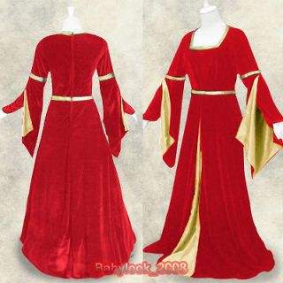 medieval renaissance red gown dress costume wedding