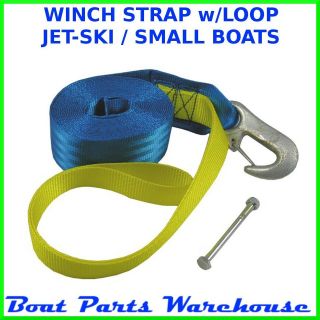   WINCH STRAP WITH LOOP & BOLT   IDEAL FOR JET SKIS, DINGHY, INFLATABLES