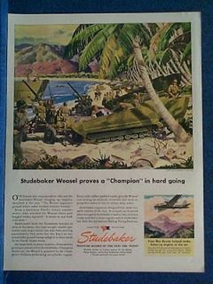 1945 studebaker weasel wwii ad adapts to pacific war time