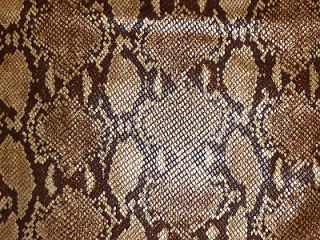 Brown and Metallic Gold Python Snake Skin Cowhide Leather Hide 8x10