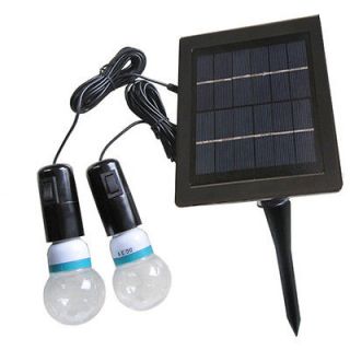 LED 2 Bulb Solar Green Power Low Carbon Lighting Bulb Lamp System