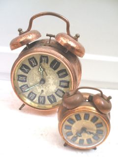   Estyma Copper & Brass Case Winding Movement Alarm Clocks 4 & 6.5D