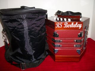 concertina accordion rs berkeley case key gc new free padded