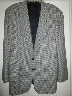   * GUCCI Mens Black & White HOUNDSTOOTH Wool Sport Coat Jacket 52 R