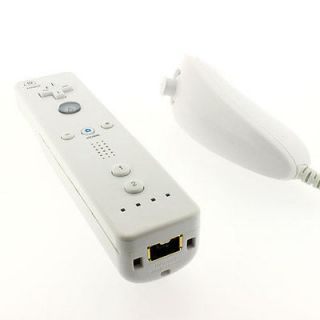   White Remote Wiimote Nunchuck Controller Set Combo for Nintendo Wii