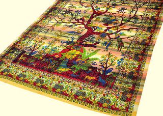 Tree Of Life Tapestry/BedSpread/Wall Hanging INDIAN Handloom Vintage 