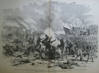   CIVIL WAR Print Battle of WILSONS CREEK n Springfield Mo RAGING WAR