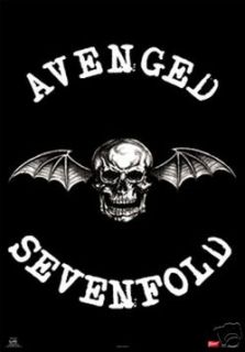 avenged sevenfold poster skull with bat wings rare new time